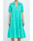 ფოტო #1 პროდუქტის Women's Short Puff Sleeve Midi Dress