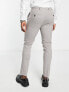 Jack & Jones Premium slim fit suit trousers in light grey check