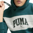 Puma Squad Logo Long Sleeve Hoodie Mens Green Casual Outerwear 68179622