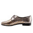 Trotters Lizzie T1858-042 Womens Silver Narrow Leather Oxford Flats Shoes