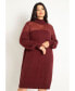 Фото #3 товара Plus Size Sweater Dress With Sheer Panel