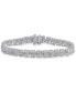 Браслет Macy's Diamond Heart Link. Серебристый, 7 inches - фото #1