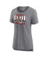 ფოტო #4 პროდუქტის Women's Heather Gray San Francisco 49ers Super Bowl LVIII Our Pastime Tri-Blend Scoop Neck T-shirt