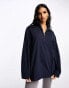 Фото #2 товара ASOS DESIGN long sleeve half zip t-shirt in navy