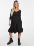 River Island Maternity frill smock mini dress in black