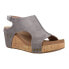 Фото #2 товара Corkys Carley Wedge Womens Grey Casual Sandals 30-5316-LGFS