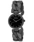 Unisex Interwoven Crystal Black Alloy Bangle Watch 26mm