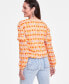 Фото #2 товара Women's Printed Lace-Up Blouse, Created for Macy's