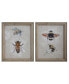 Фото #1 товара Wood Framed Canvas Wall Art Portrait with Bee Images, Multicolor, Set of 2