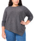 ფოტო #5 პროდუქტის Plus Size Asymmetric-Hem Sweater