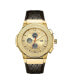 ფოტო #1 პროდუქტის Men's Saxon Diamond (1/6 ct.t.w.) 18k Gold Plated Stainless Steel Watch