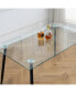 Glass Dining Table with Metal Legs
