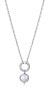 Třpytivý stříbrný náhrdelník s perlou Elegant 13180C000-90