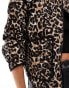 Pull&Bear quilted jacket in leopard print