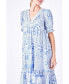 ფოტო #1 პროდუქტის Women's Geometric Print Tiered Midi Dress