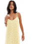 Фото #3 товара Vero Moda Petite v neck broderie jersey maxi dress in yellow