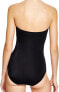 DKNY 262113 Women Striped Bandeau One Piece Swimsuit Black Size 6