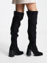 Фото #5 товара Pimkie suede knee high boot in black