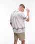 Topman short sleeve relaxed embroidered floral shirt in white