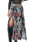 Фото #1 товара Women's Black & Red Paisley Wide Leg Tassel Pants