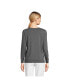 Фото #3 товара Women's Petite Relaxed Supima Cotton Long Sleeve Crewneck T-Shirt