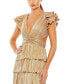 Women's Ieena Ruffle Tiered Criss Cross Lace Up Gown