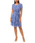 ფოტო #3 პროდუქტის Women's Short-Sleeve Pleated Tie-Waist Dress