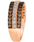 Chocolate Diamond & Nude Diamond Triple Row Band (1-1/3 ct. t.w.) in 14k Rose Gold 7 - фото #4