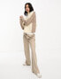 Фото #4 товара Vero Moda high neck spliced cable knit jumper in cream and brown