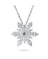 ფოტო #2 პროდუქტის Winter Holiday Party Christmas Dangle Snowflake Pendant Necklace for Women Teen Rhodium Plated