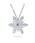 Winter Holiday Party Christmas Dangle Snowflake Pendant Necklace for Women Teen Rhodium Plated