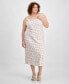 ფოტო #1 პროდუქტის Trendy Plus Size Printed Ruffle-Trim Midi Dress