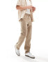 Фото #4 товара ASOS DESIGN straight leg pull on trouser in beige