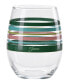 Фото #2 товара Tropical Stripes Stemless Wine Glasses, Set of 4