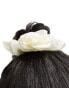 Фото #3 товара True Decadence satin rose hair hair scrunchie in white - CREAM