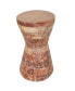 Фото #1 товара 14" x 14" x 19" Teak Wood Geometric Handmade Stacked Wood Pieces Hourglass Accent Table