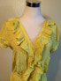Фото #3 товара INC International Concepts Button Front Ruffeld Pure Silk Dress Sunny Yellow M