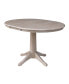 36" Round Top Pedestal Table with 12" Leaf