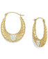 ფოტო #1 პროდუქტის Crystal Wing Hoop Earrings in 10k Gold, 19mm