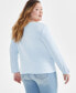 ფოტო #4 პროდუქტის Women's Cotton Long-Sleeve Scoop-Neck Top, Created for Macy's