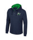 ფოტო #2 პროდუქტის Men's Navy Notre Dame Fighting Irish Affirmative Thermal Hoodie Long Sleeve T-shirt