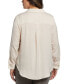 Фото #2 товара Plus Size Notch Collar Silk Long Sleeve Button-Down Blouse