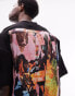 Topman extreme oversized fit t-shirt with front and back future patch print in black