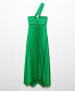 ფოტო #14 პროდუქტის Women's Asymmetrical Pleated Dress
