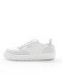 Barbour leather trainers in white