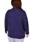 ფოტო #2 პროდუქტის Women's Plus Size Long Sleeve Cowl Neck Top