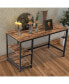 Фото #1 товара Industrial 55 Inch Wood And Metal Desk With 2 Shelves