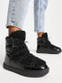 Фото #2 товара Glamorous Apres snow boots in black with faux fur detailing