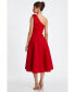 ფოტო #3 პროდუქტის Women's Scuba One-Shoulder Bow Skater Midi Dress