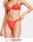 COLLUSION high thigh bikini brief in red co-ord - RED